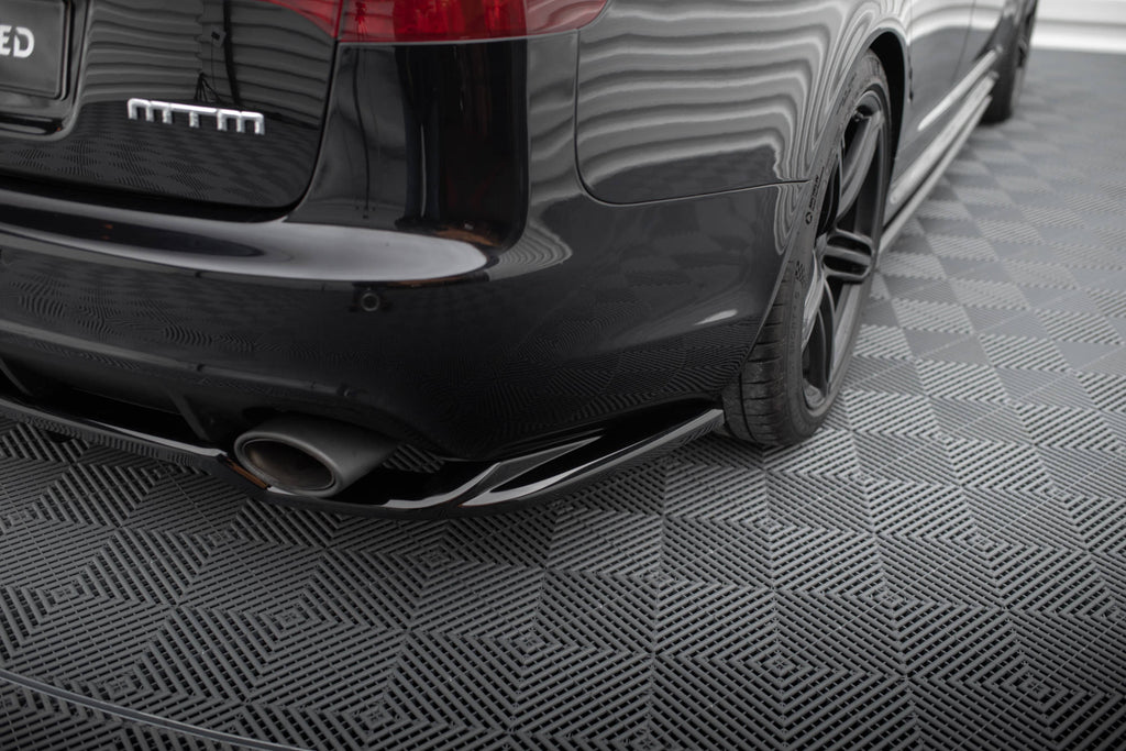 Maxton Design Street+ Mittlerer Diffusor RACE passend für Audi RS6 Avant C6 schwarz Hochglanz