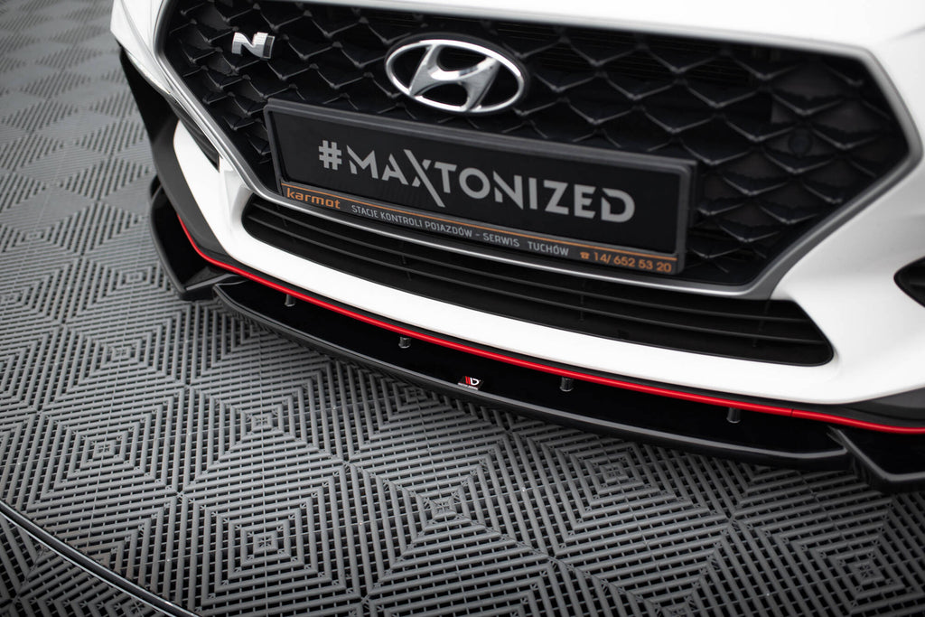 Maxton Design Street+ Spoilerlippe Front Ansatz V.5 passend für Hyundai I30 N Mk3 Hatchback/ Fastback schwarz Hochglanz