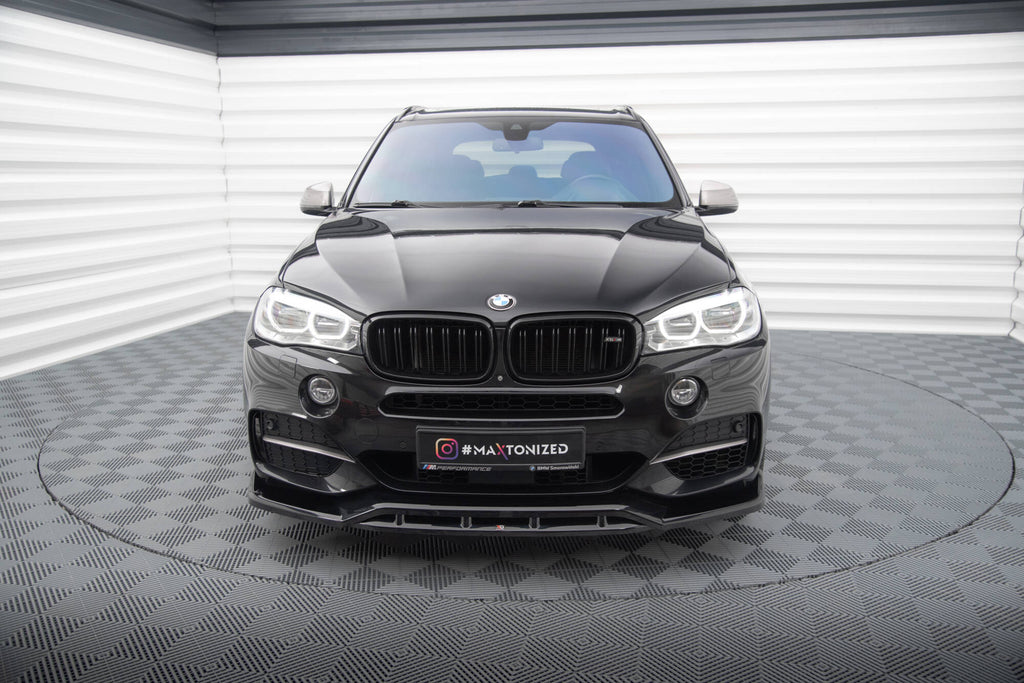 Maxton Design Street+ Spoilerlippe Front Ansatz V.3 passend für BMW X5 M-Paket F15 schwarz Hochglanz