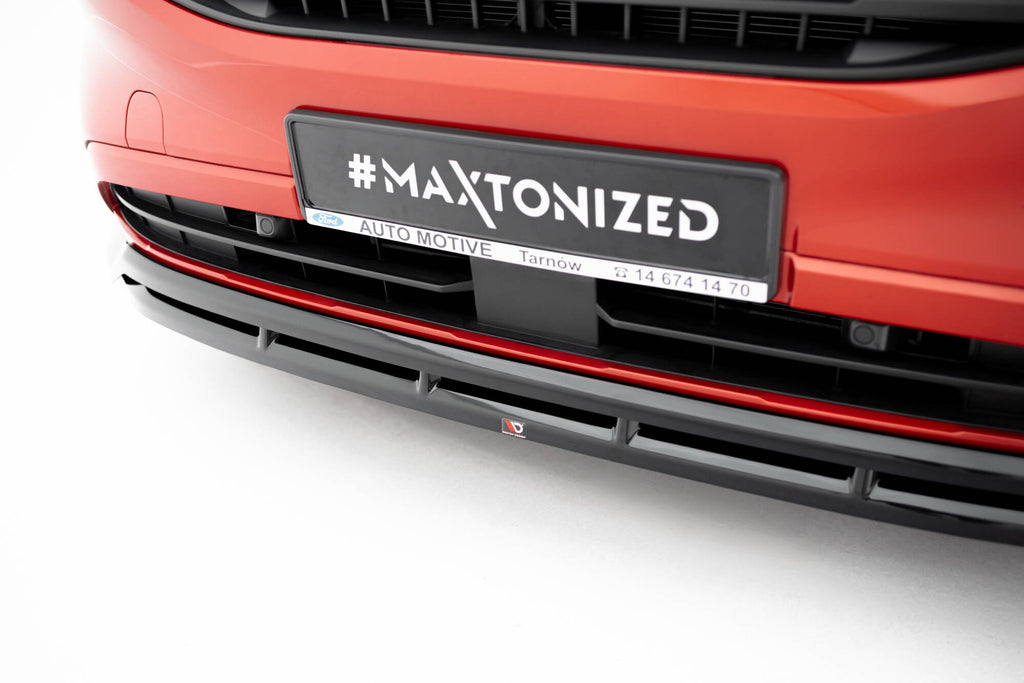 Maxton Design Street+ Spoilerlippe Front Ansatz V.2 passend für Ford Transit Custom / Tourneo Custom Mk2 schwarz Hochglanz