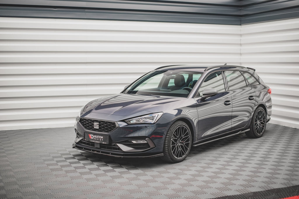 Maxton Design Street+ Spoilerlippe Front Ansatz V.1 passend für Seat Leon FR Mk4 schwarz Hochglanz
