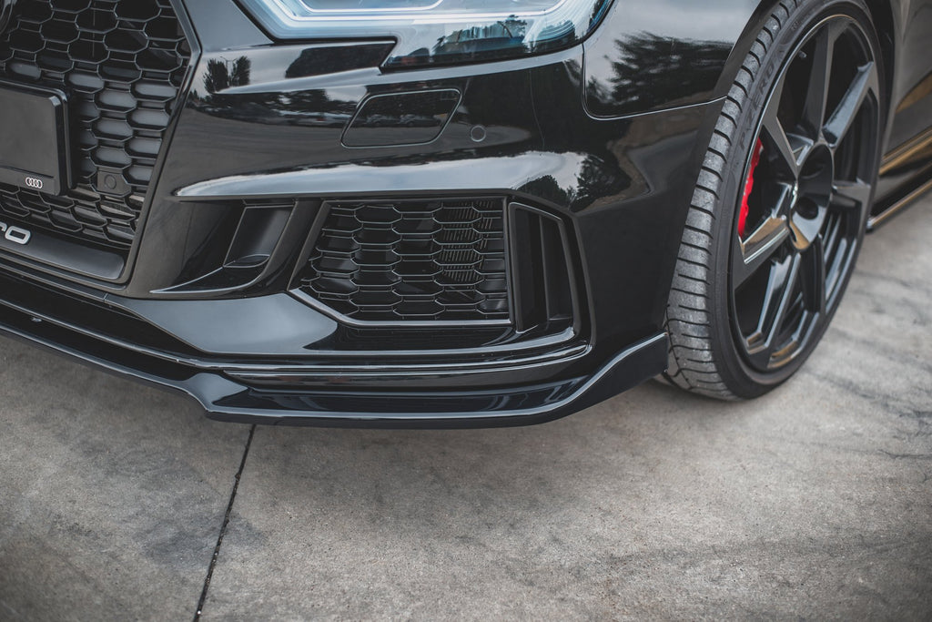 Maxton Design Street+ Spoilerlippe Front Ansatz V.3 passend für Audi RS3 8V FL Sportback schwarz Hochglanz