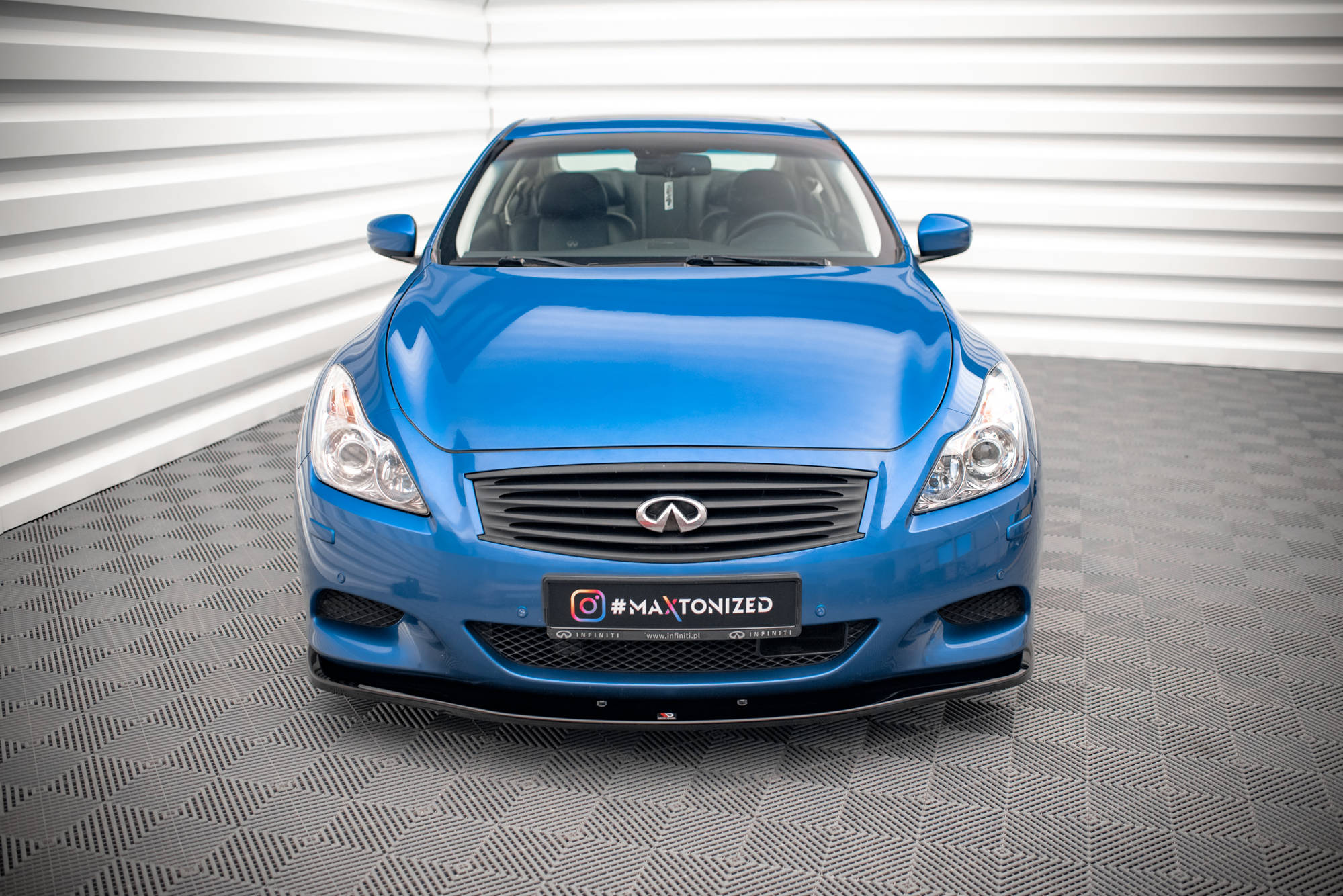 Maxton Design Street+ Spoilerlippe Front Ansatz passend für Infiniti G37 Coupe schwarz Hochglanz