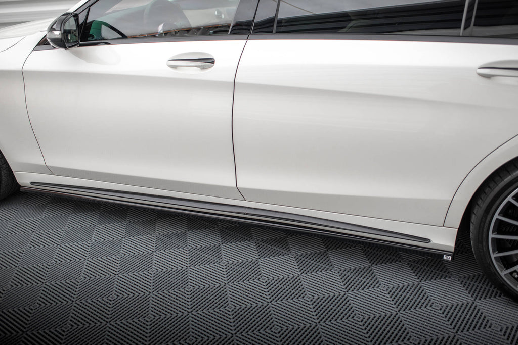 Maxton Design Street+ Seitenschweller Leisten passend für Mercedes-Benz S Lang AMG-Line W222 schwarz Hochglanz