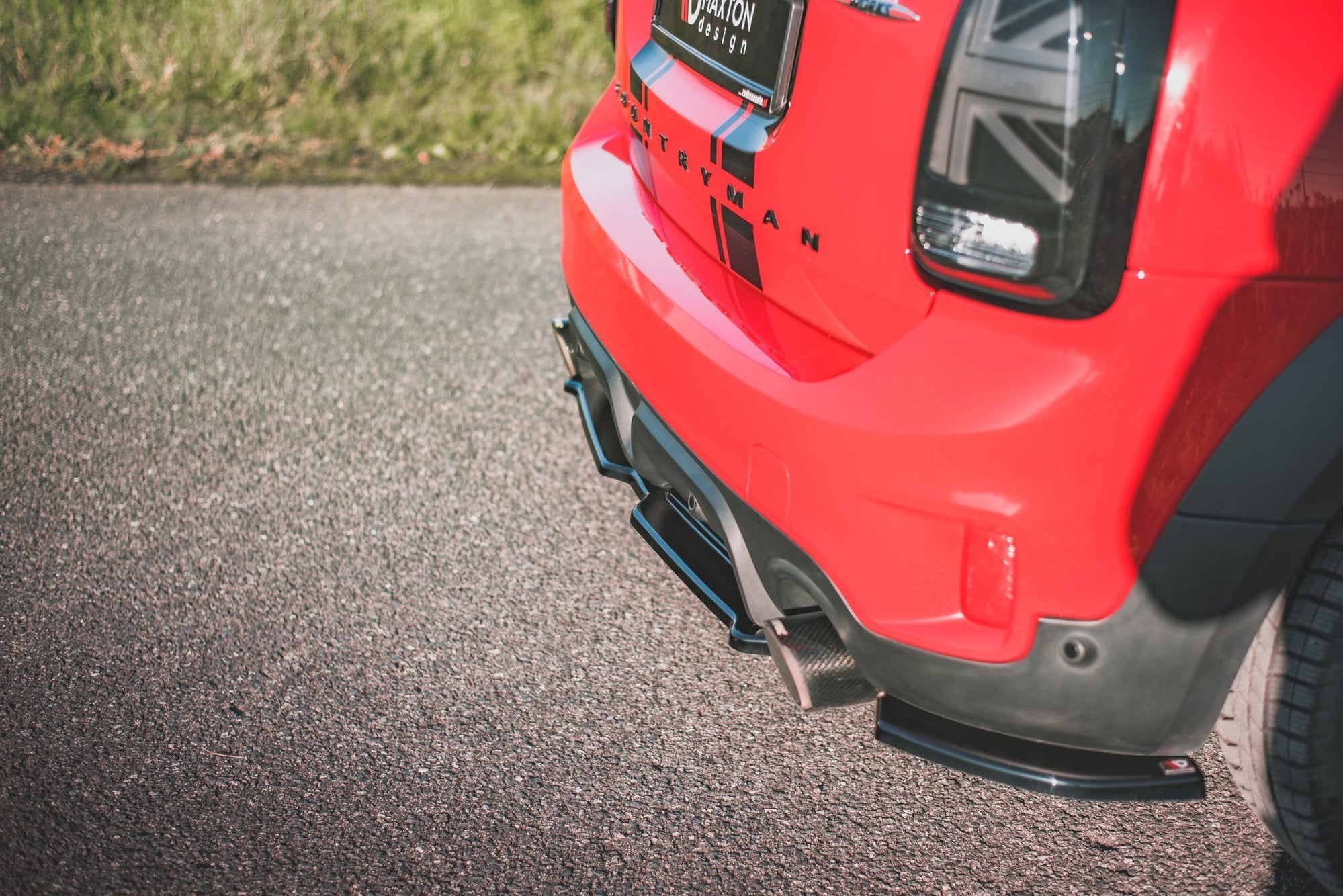 Maxton Design Heck Ansatz Flaps Diffusor passend für Mini Countryman Mk2 F60 JCW schwarz Hochglanz