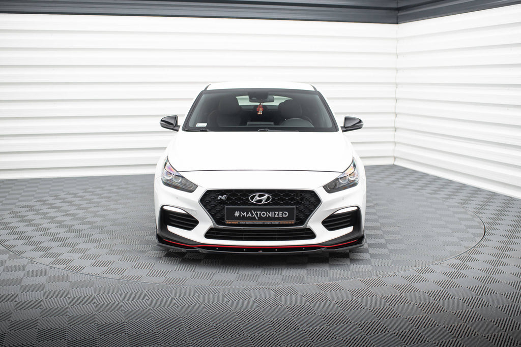 Maxton Design Street+ Spoilerlippe Front Ansatz V.4 passend für Hyundai I30 N Mk3 Hatchback/ Fastback schwarz Hochglanz
