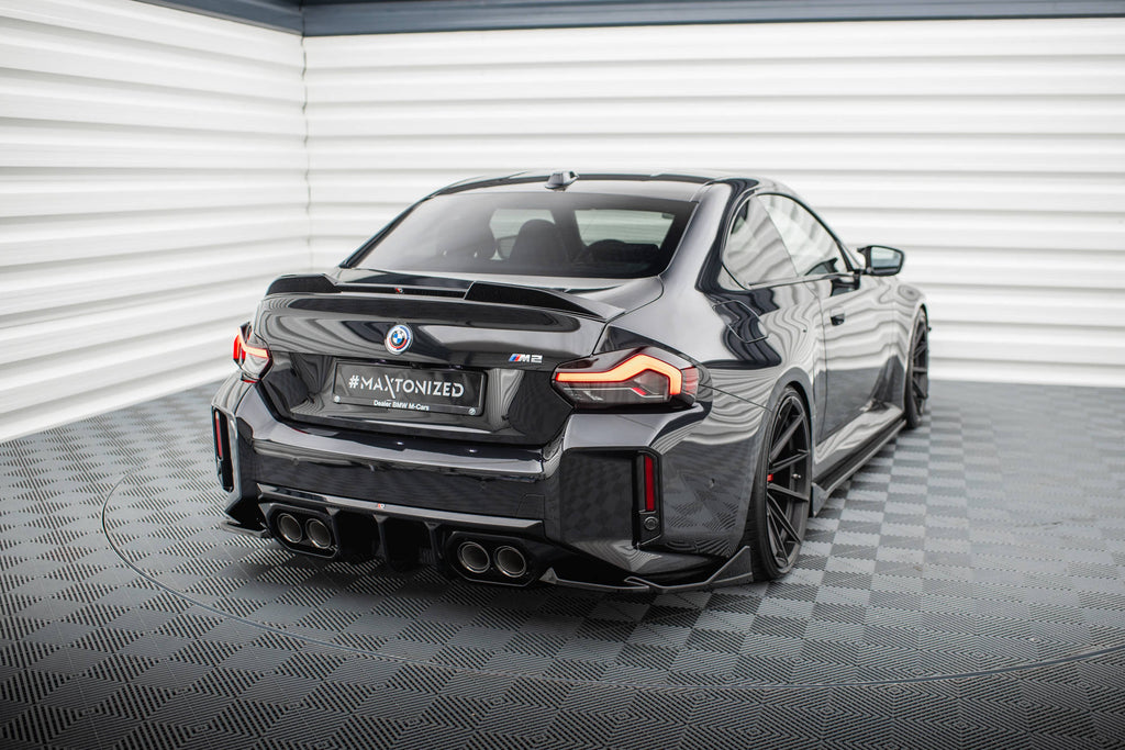 Maxton Design Heck Ansatz Flaps Diffusor V.6 passend für (Für heckansatz v.2) BMW M2 G87 schwarz Hochglanz