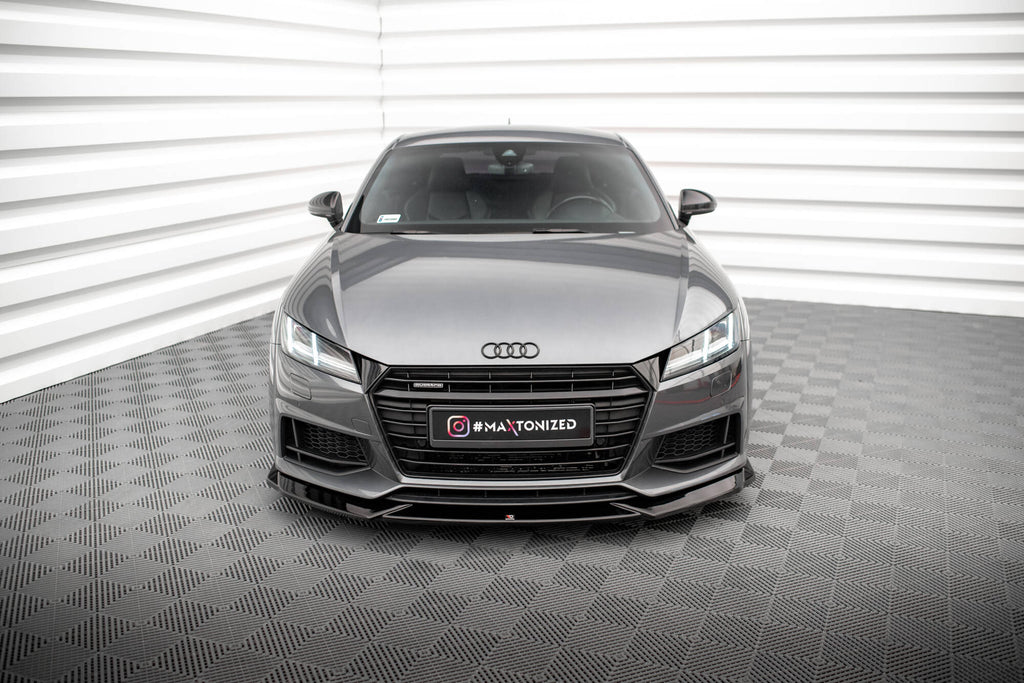 Maxton Design Street+ Spoilerlippe Front Ansatz V.1 passend für Audi TT S / S-Line 8S schwarz Hochglanz