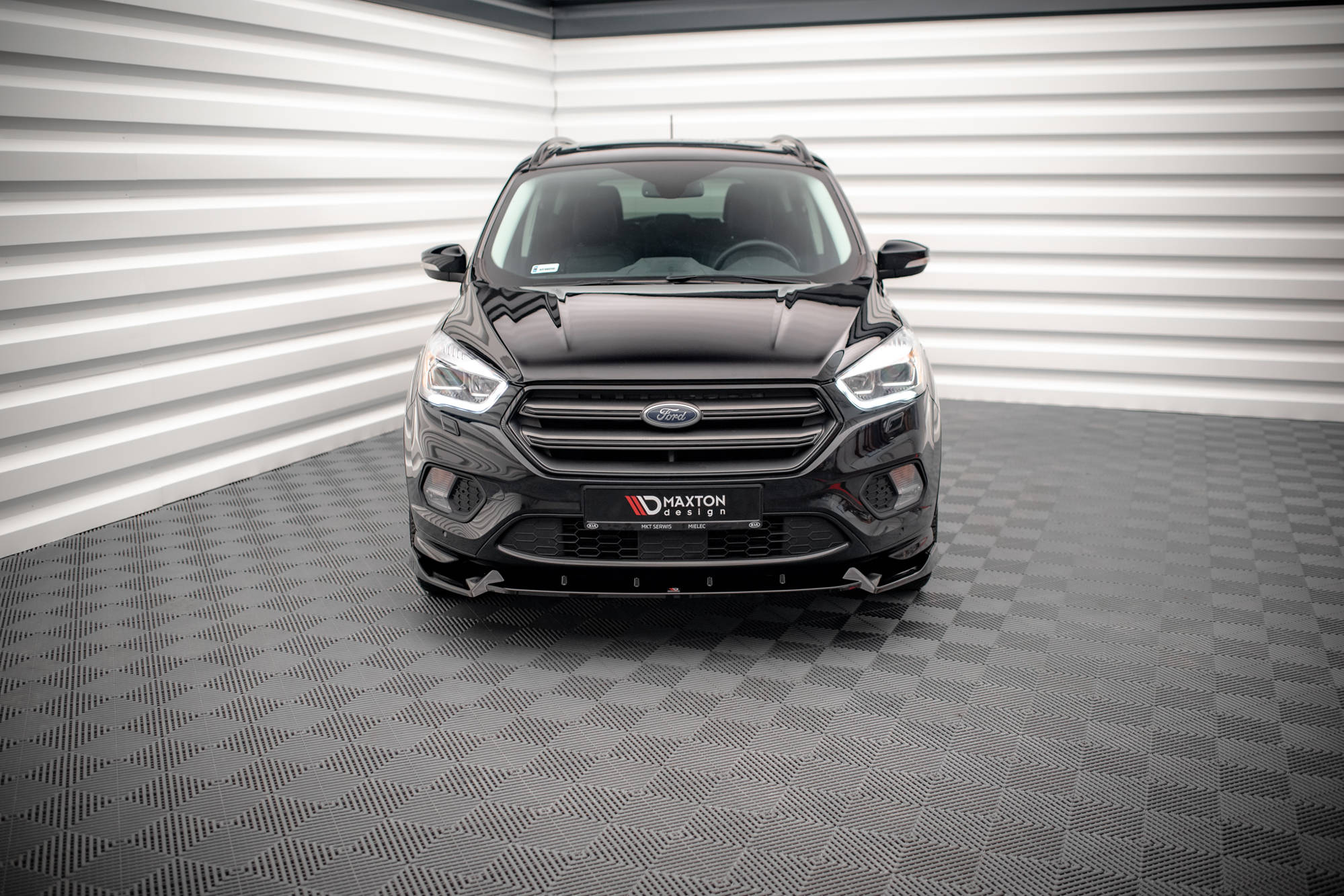 Maxton Design Street+ Spoilerlippe Front Ansatz V.2 passend für Ford Escape ST-Line Mk3 schwarz Hochglanz