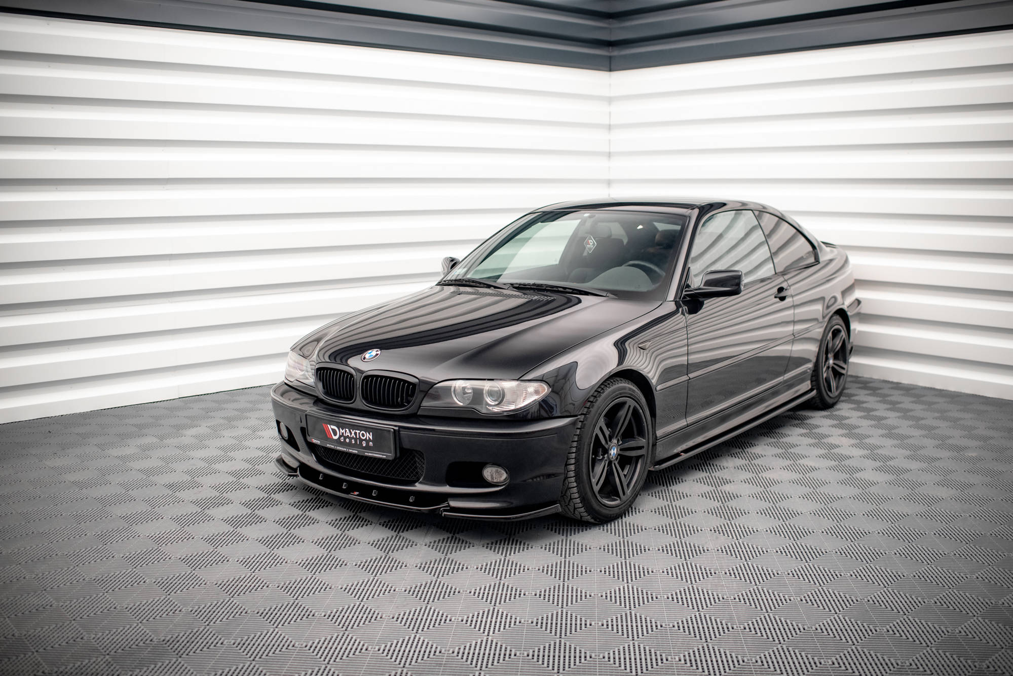 Maxton Design Street+ Seitenschweller Leisten V.2 passend für BMW 3er Coupe M-Paket E46 schwarz Hochglanz