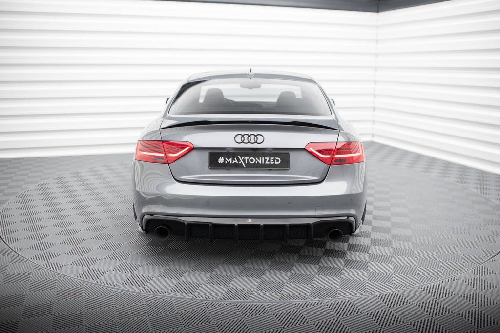 Maxton Design Diffusor Heck Ansatz passend für Audi S5 / A5 S-Line 8T Facelift (Einzelauspuff li. re.)