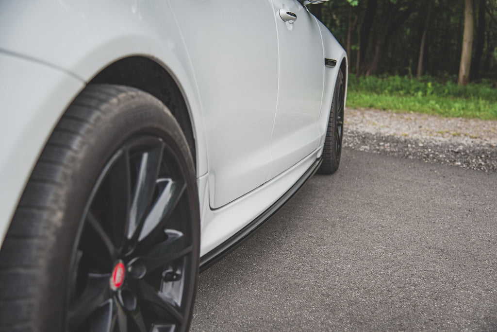 Maxton Design Street+ Seitenschweller Leisten passend für Jaguar XJ R-Sport X351 Facelift schwarz Hochglanz