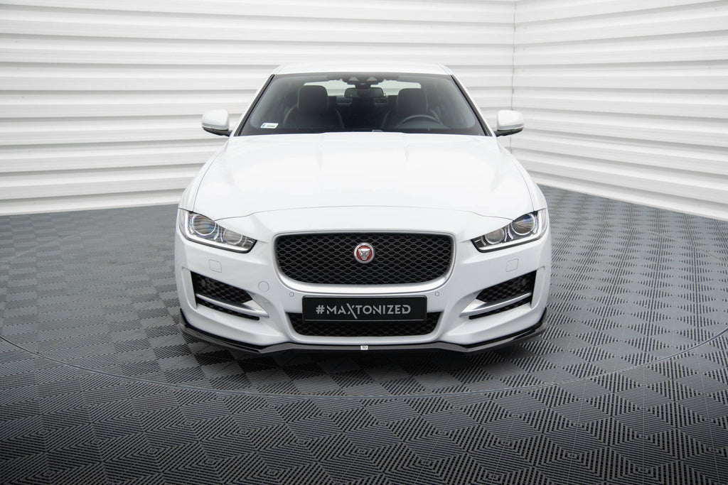 Maxton Design Street+ Spoilerlippe Front Ansatz V.1 passend für Jaguar XE R-Sport X760 schwarz Hochglanz