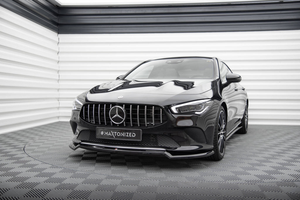 Maxton Design Street+ Spoilerlippe Front Ansatz V.1 passend für Mercedes-Benz CLA C118 schwarz Hochglanz