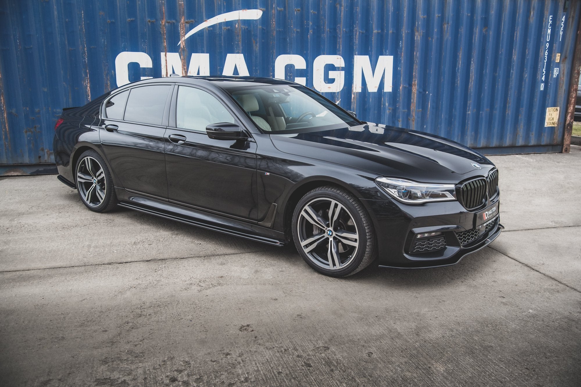 Maxton Design Street+ Seitenschweller Leisten passend für BMW 7 M-Paket G11 schwarz Hochglanz