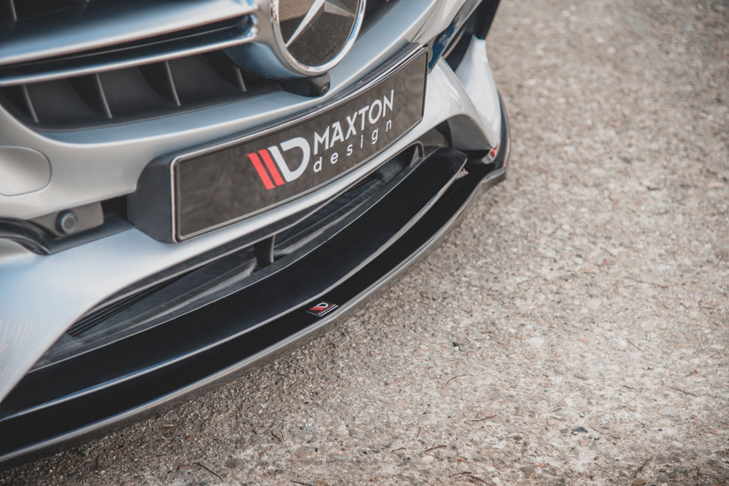 Maxton Design Street+ Spoilerlippe Front Ansatz V.2 passend für Mercedes-Benz E63 AMG Kombi/Limousine S213/W213 schwarz Hochglanz