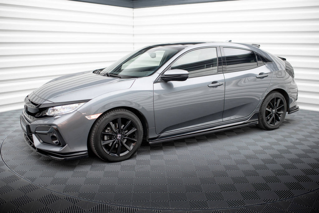 Maxton Design Street+ Seitenschweller Leisten passend für Honda Civic Sport Mk 10 schwarz Hochglanz