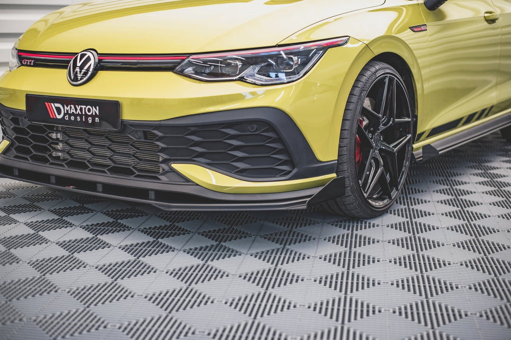 Maxton Design Street Pro Street+ Spoilerlippe Front Ansatz passend für + Flaps passend für VW Golf GTI Clubsport Mk8 schwarz Hochglanz