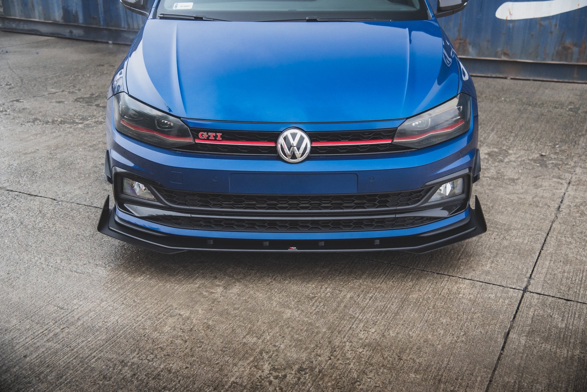 Maxton Design Street Pro Street+ Spoilerlippe Front Ansatz passend für + Flaps passend für VW Polo GTI Mk6 schwarz Hochglanz