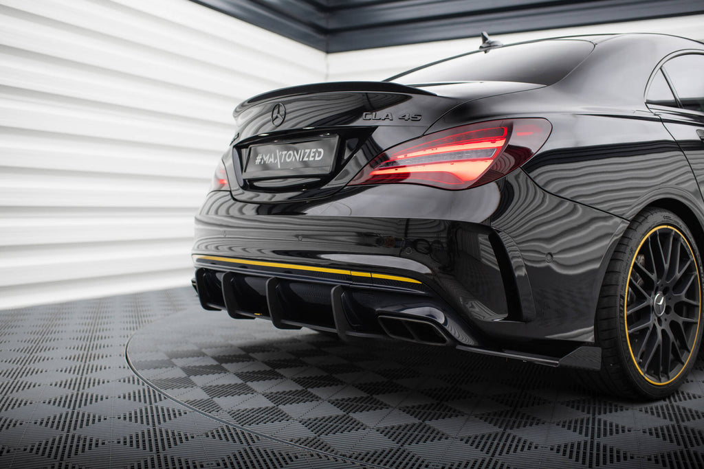 Maxton Design Hintere Seiten Flaps passend für Mercedes-AMG CLA 45 C117 Facelift schwarz Hochglanz