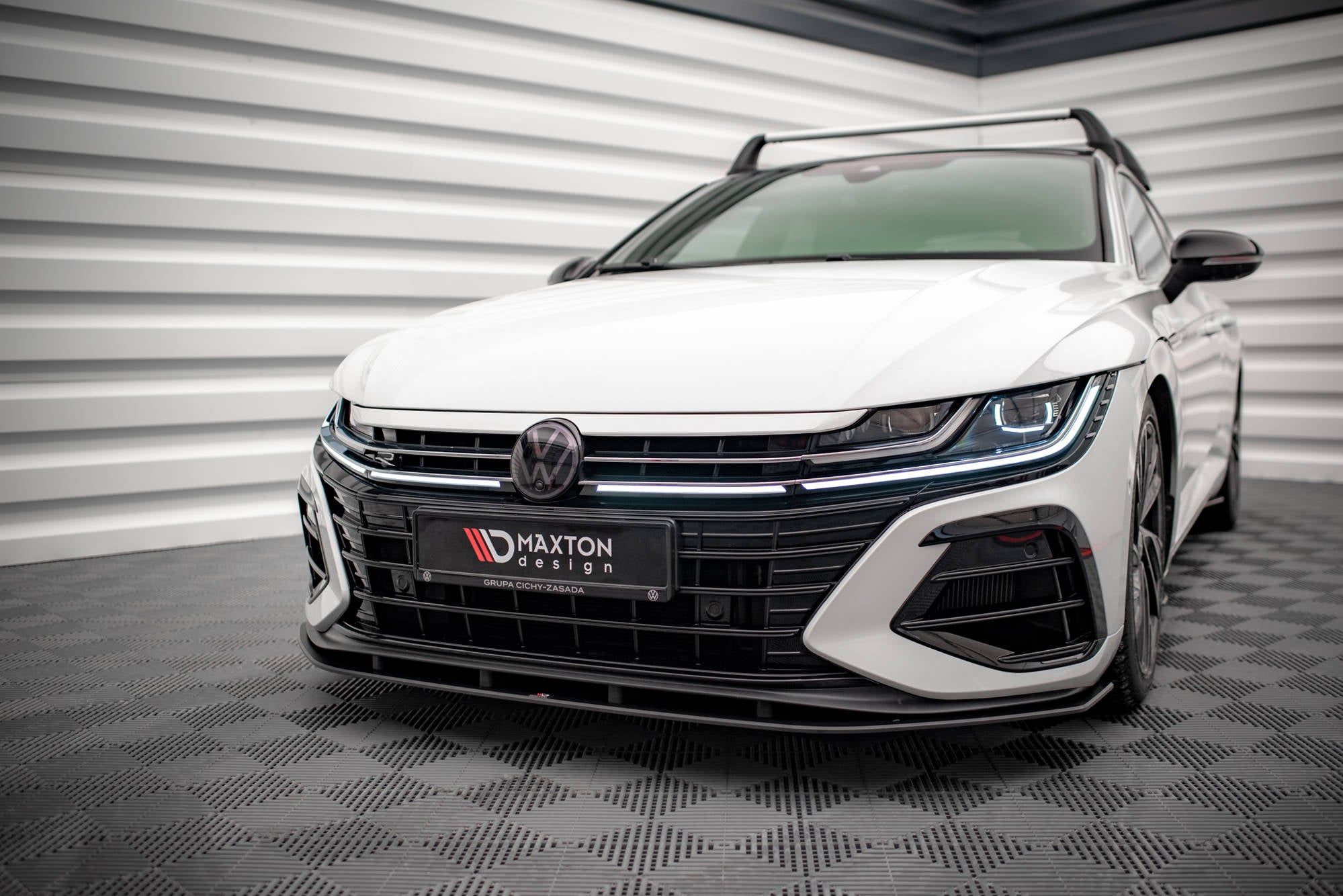 Maxton Design Street Pro Street+ Spoilerlippe Front Ansatz passend für VW Arteon R Limousine / Shooting Brake Mk1 Faceift