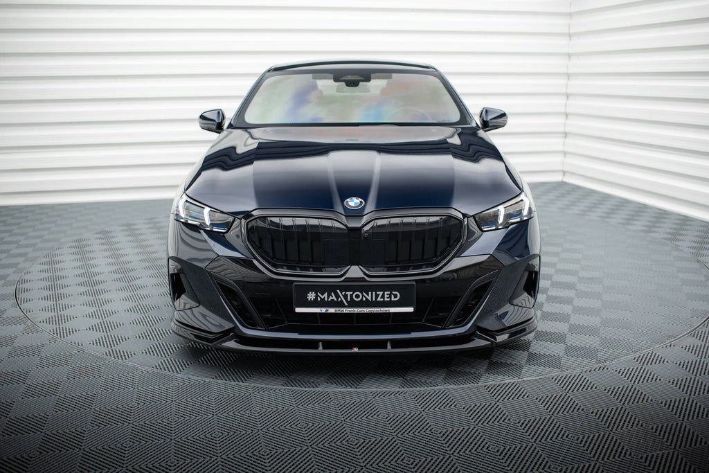 Maxton Design Street+ Spoilerlippe Front Ansatz V.1 passend für BMW 5er / i5 M-Paket Limousine / Touring G60 / G61 schwarz Hochglanz