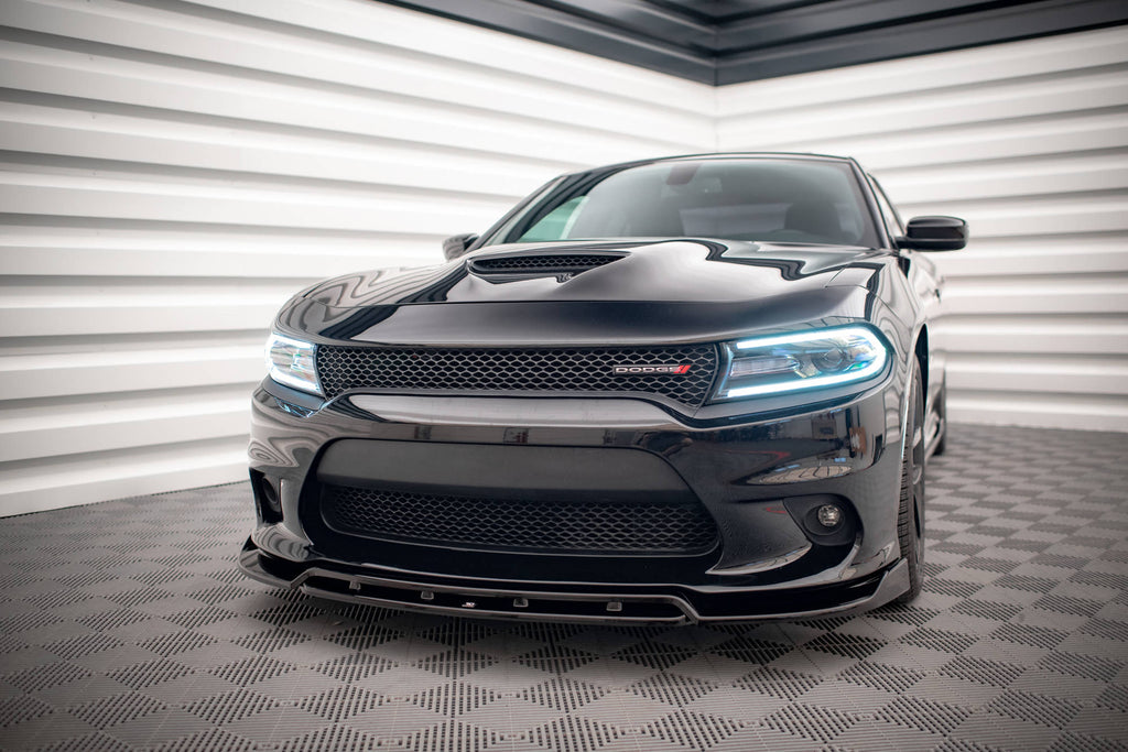 Maxton Design Street+ Spoilerlippe Front Ansatz V.1 passend für Dodge Charger SRT Mk7 Facelift schwarz Hochglanz