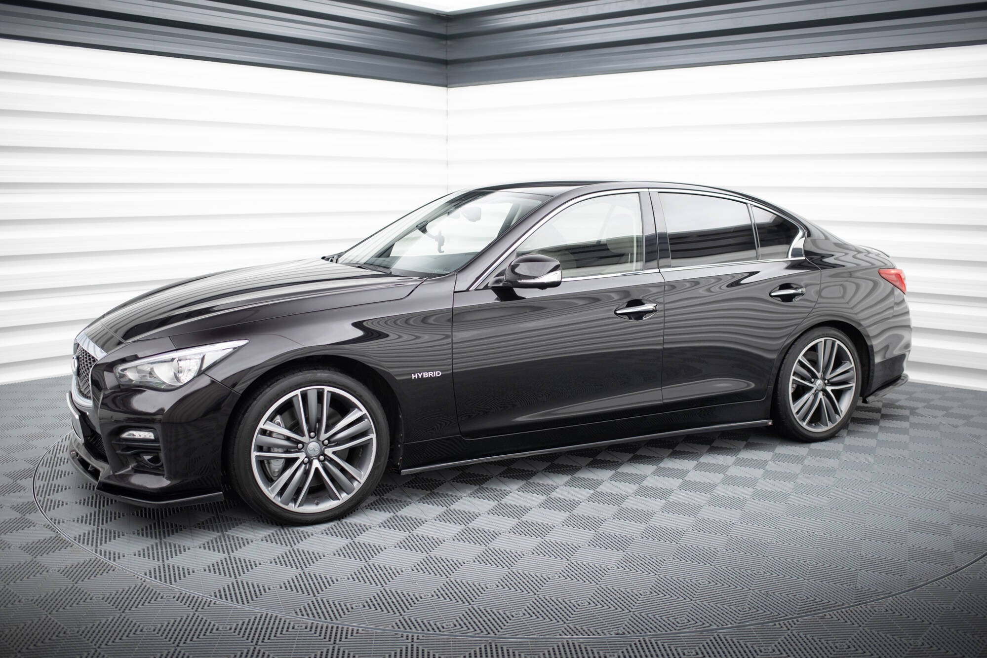 Maxton Design Street+ Seitenschweller Leisten V.2 passend für Infiniti Q50 S Mk1 schwarz Hochglanz