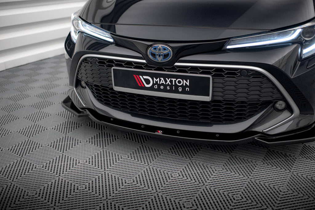 Maxton Design Street+ Spoilerlippe Front Ansatz V.2 passend für Toyota Corolla XII Touring Sports/ Hatchback schwarz Hochglanz