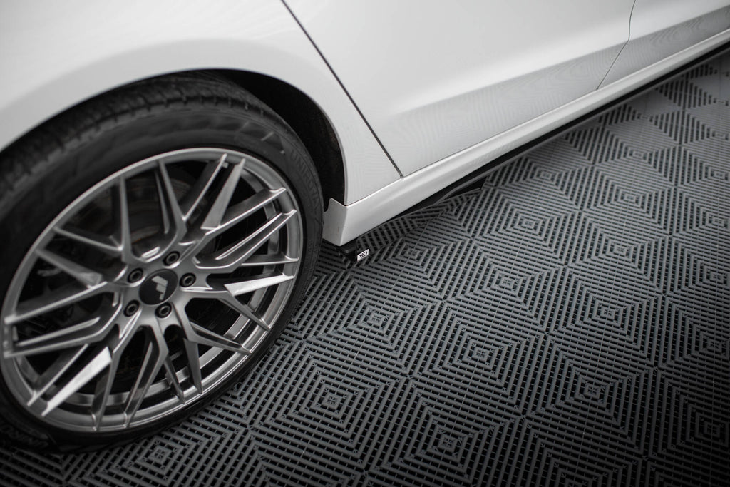 Maxton Design Seitenschweller Flaps passend für Ford Mondeo Sport Mk5 Facelift / Fusion Sport Mk2 Facelift schwarz Hochglanz