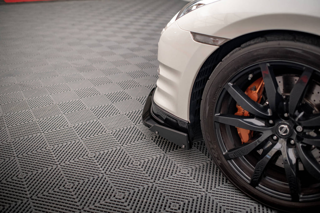 Maxton Design Street+ Spoilerlippe Front Ansatz + Flaps passend für Nissan GTR R35 Facelift
