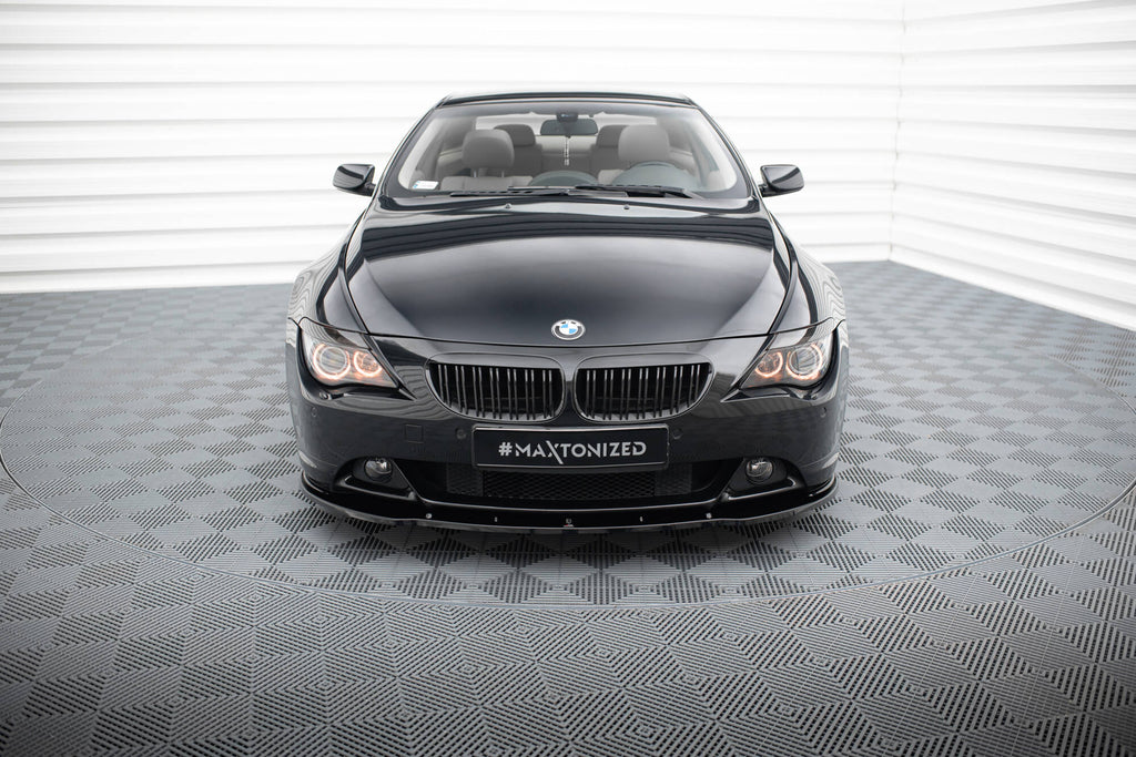 Maxton Design Street+ Spoilerlippe Front Ansatz V.1 passend für BMW 6er Coupe E63 / Cabrio E64 schwarz Hochglanz