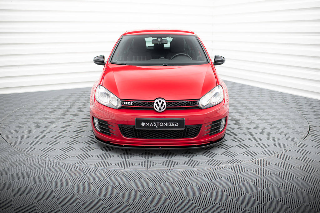 Maxton Design Street+ Spoilerlippe Front Ansatz passend für VER.2 VW GOLF 6 GTI schwarz Hochglanz