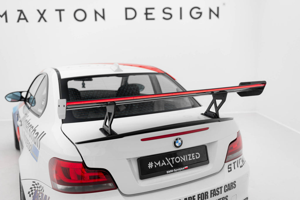 Maxton Design Carbon Spoiler With Internal Brackets Uprights V.1 + LED BMW 1er M E82 für BMW M1 E82