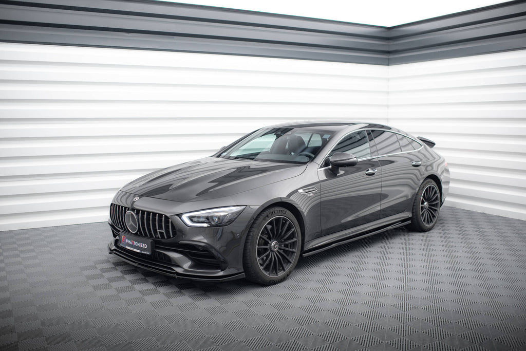 Maxton Design Street+ Spoilerlippe Front Ansatz V.2 passend für Mercedes-AMG GT 53 4-Door Coupe X290 schwarz Hochglanz