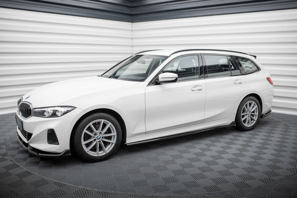 Maxton Design Street+ Seitenschweller Leisten passend für BMW 3er Limousine / Touring G20 / G21 Facelift schwarz Hochglanz