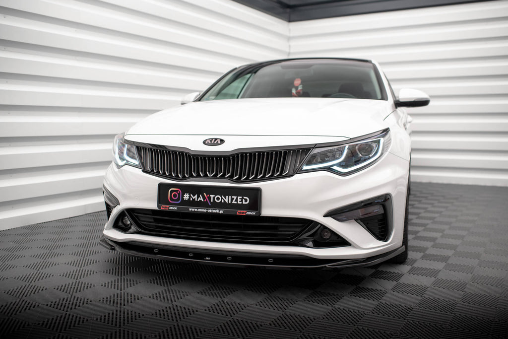 Maxton Design Street+ Spoilerlippe Front Ansatz V.2 passend für Kia Optima Mk4 Facelift schwarz Hochglanz