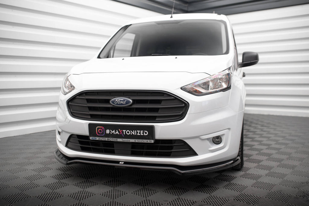 Maxton Design Street+ Spoilerlippe Front Ansatz V.1 passend für Ford Transit Connect Mk2 Facelift schwarz Hochglanz