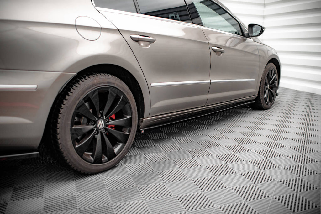 Maxton Design Street+ Seitenschweller Leisten V.2 passend für VW Passat CC schwarz Hochglanz