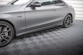 Maxton Design Street Pro Street+ Seitenschweller Leisten + Flaps passend für Mercedes-AMG C43 Coupe / Cabrio C205 Facelift / A205 Facelift schwarz Hochglanz