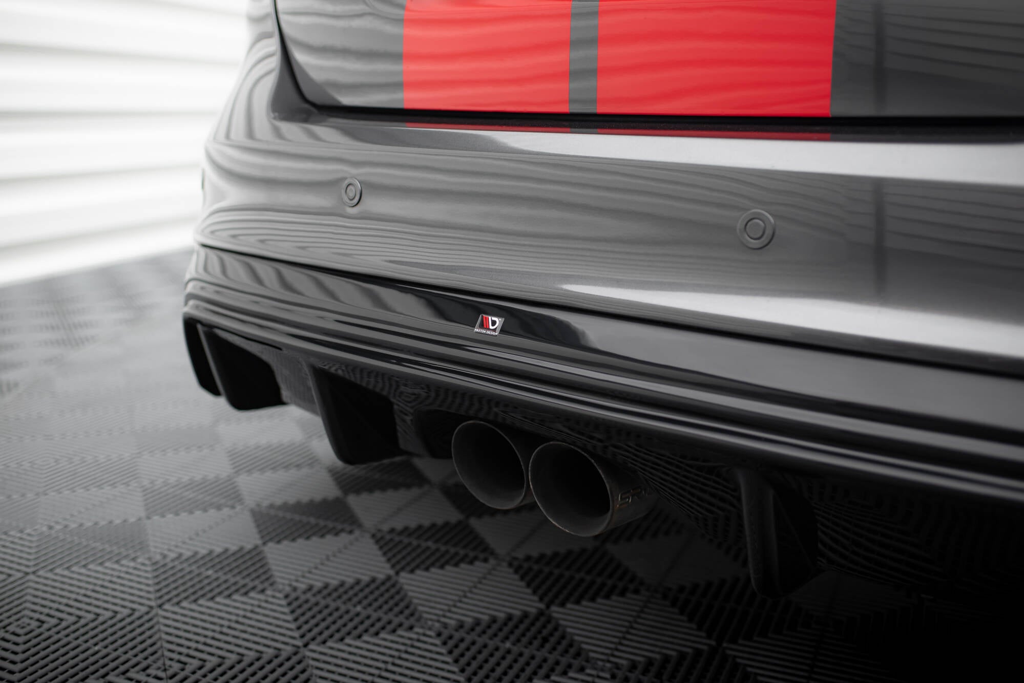 Maxton Design Diffusor Heck Ansatz passend für Ford Focus ST Mk3 Facelift (RS-Look) schwarz Hochglanz