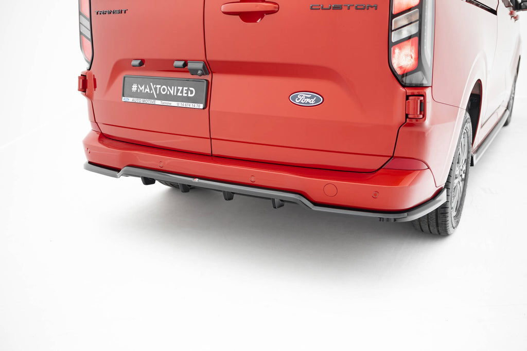 Maxton Design Street+ Mittlerer Diffusor RACE passend für Ford Transit Custom / Tourneo Custom Mk2 schwarz Hochglanz