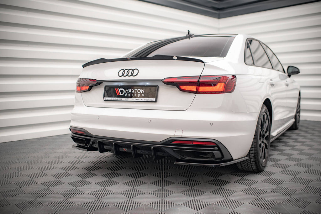 Maxton Design Diffusor Heck Ansatz passend für Audi A4 B9 Facelift schwarz Hochglanz