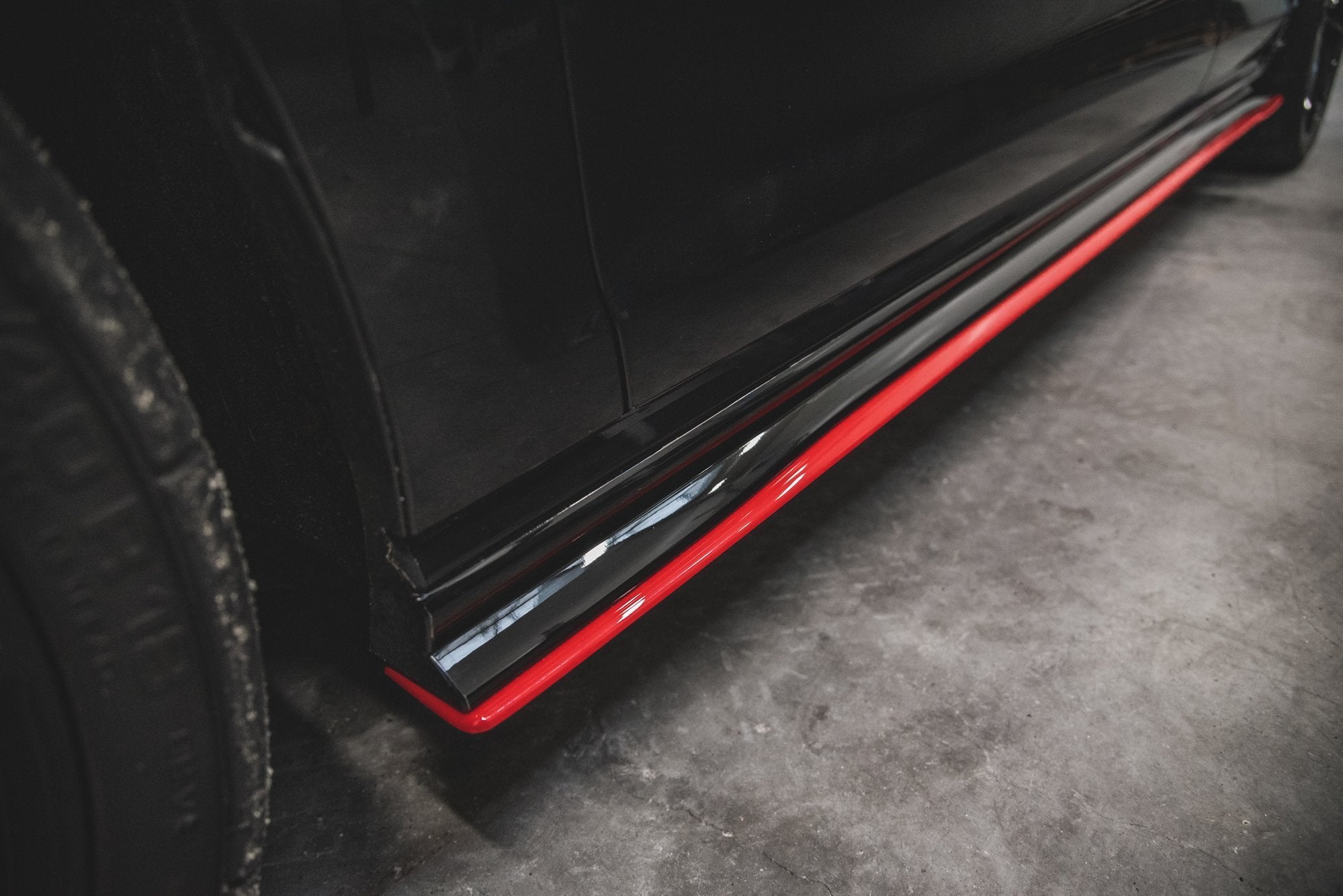 Maxton Design Street+ Seitenschweller Leisten passend für VW Golf GTI TCR Mk7 schwarz Hochglanz
