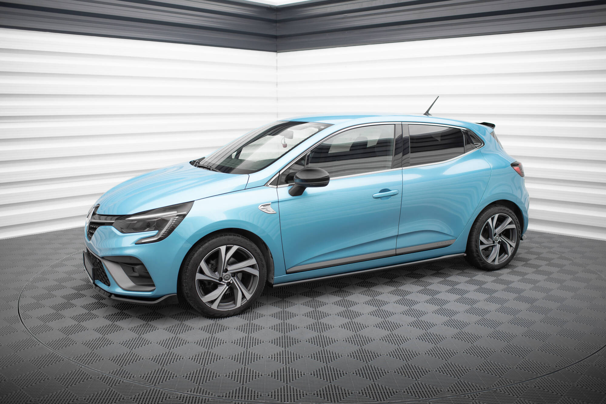 Maxton Design Street+ Seitenschweller Leisten passend für Renault Clio R.S. Line Mk5 schwarz Hochglanz