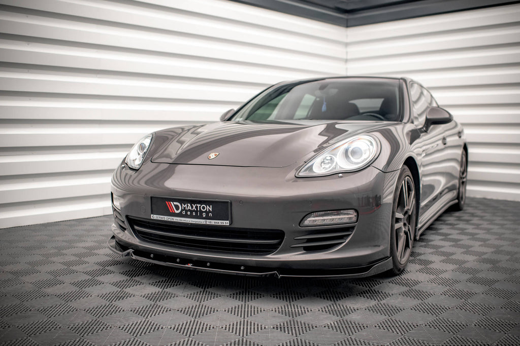 Maxton Design Street+ Spoilerlippe Front Ansatz V.2 passend für Porsche Panamera / Panamera Diesel 970 schwarz Hochglanz