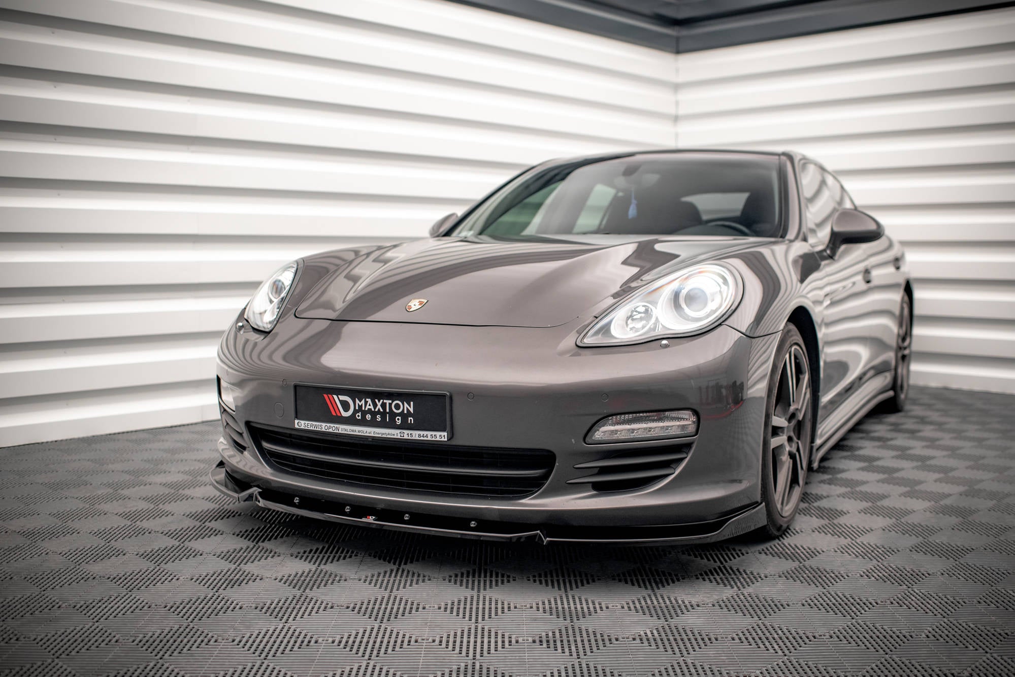 Maxton Design Street+ Spoilerlippe Front Ansatz V.2 passend für Porsche Panamera / Panamera Diesel 970 schwarz Hochglanz
