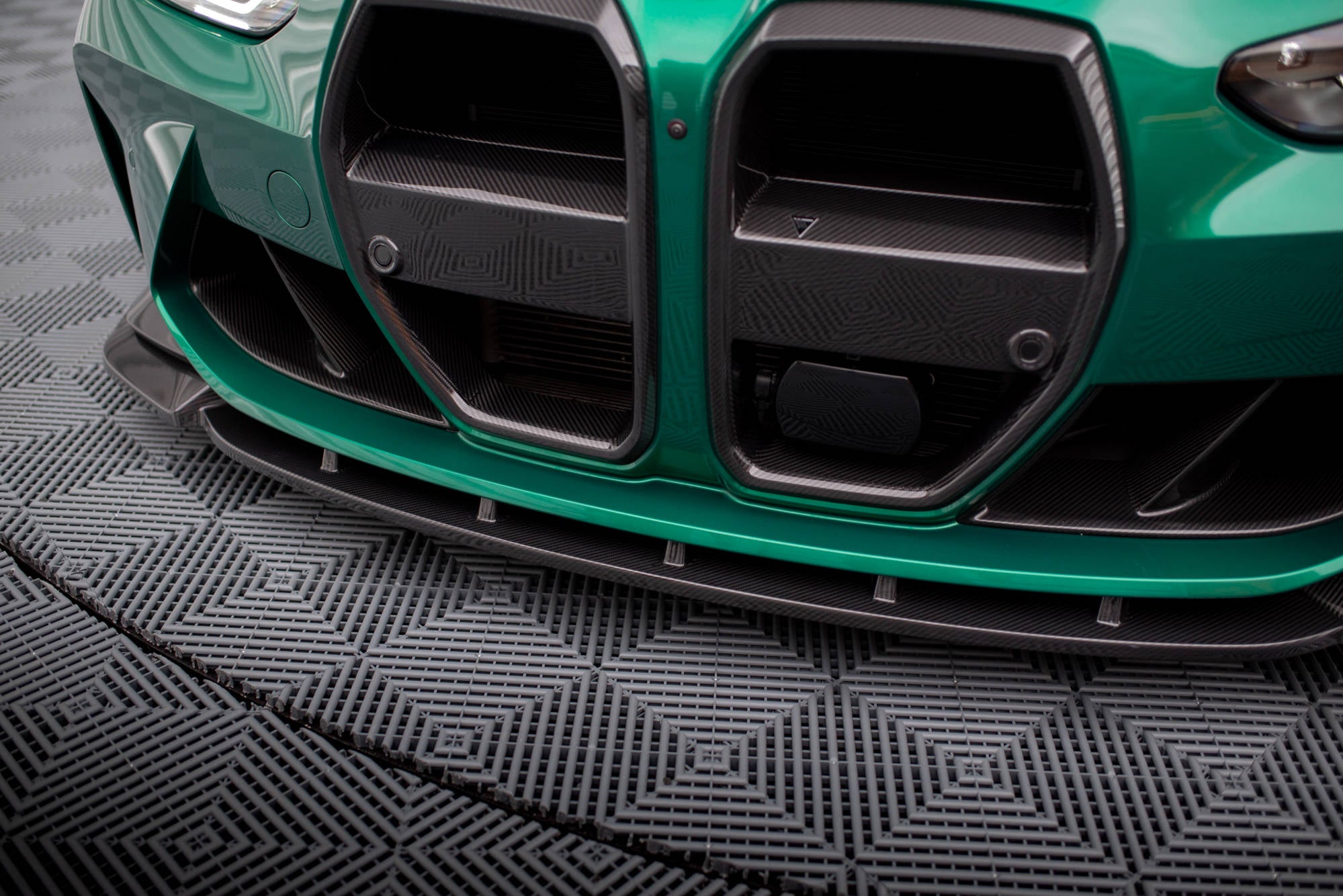 Maxton Design Prepreg Carbon Fiber Street+ Spoilerlippe Front Ansatz V.1 passend für BMW M3 Limousine / Touring G80 / G81