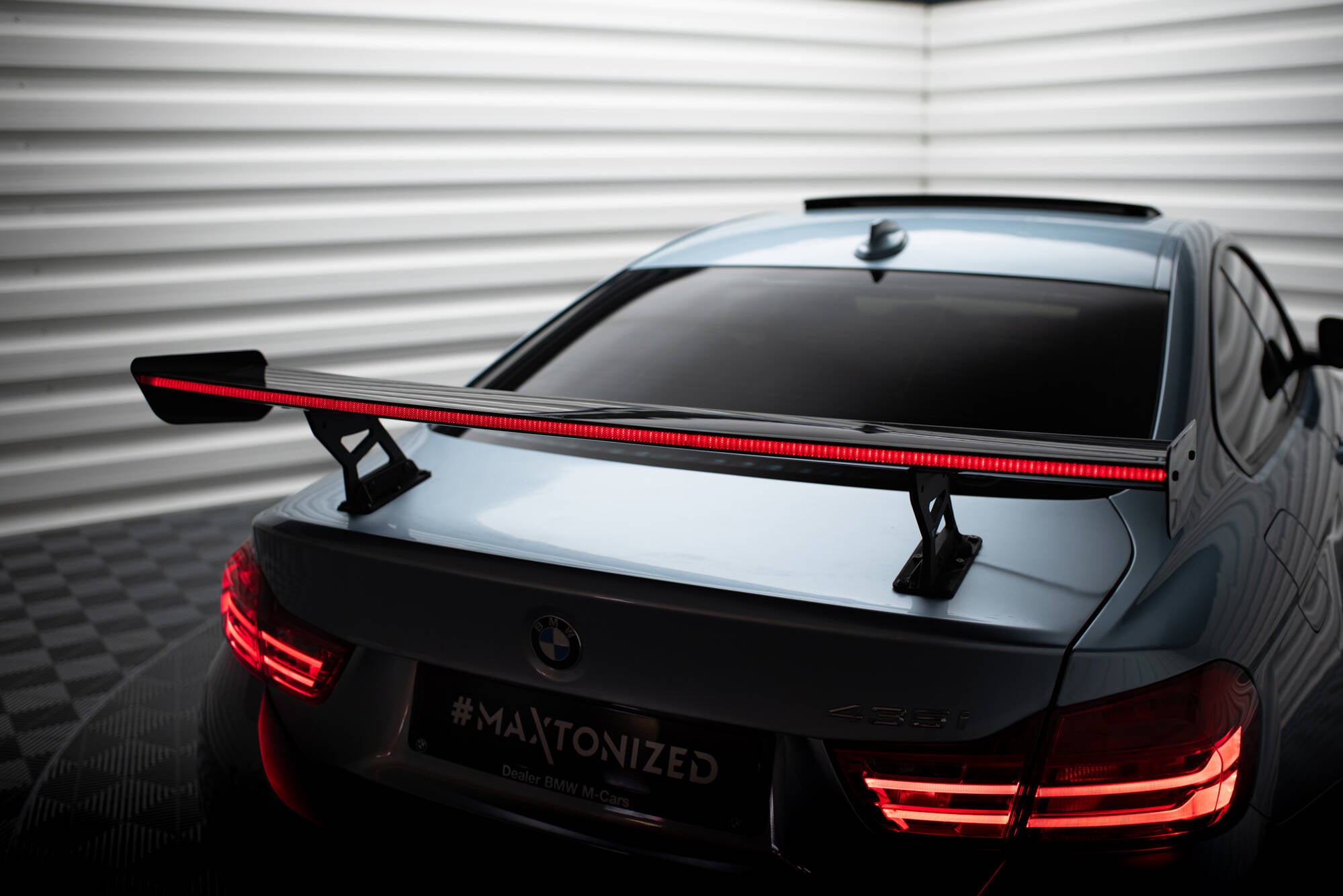 Maxton Design Carbon Spoiler With Internal Brackets Uprights + LED BMW 4er F32 / 4 F32 M-Paket Coupe für BMW 4er Coupe