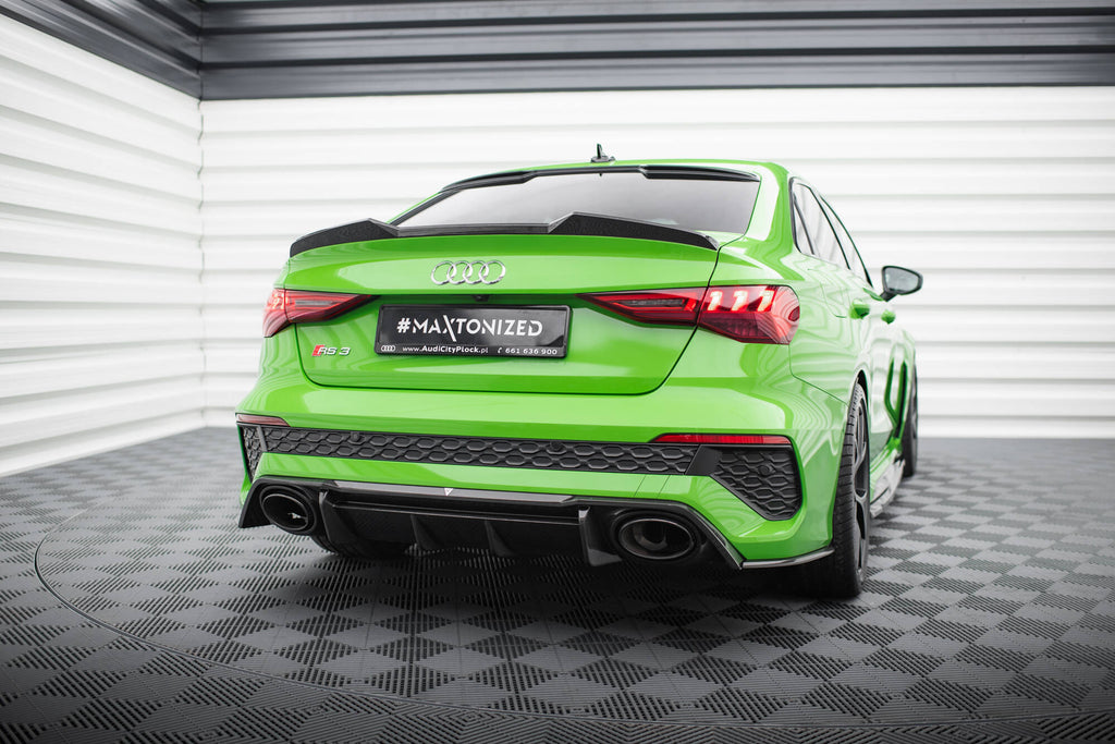 Maxton Design Prepreg Carbon Fiber Heck Ansatz Flaps Diffusor V.2 passend für Audi RS3 Limousine 8Y